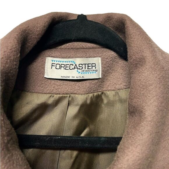 Vintage 100% Wool Forecaster Light Brown Chesterfield Long Coat Warm Winter Coat - Picture 6 of 14